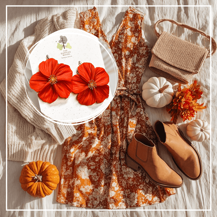 Flora - Fall Jewel Tone Flower Earrings