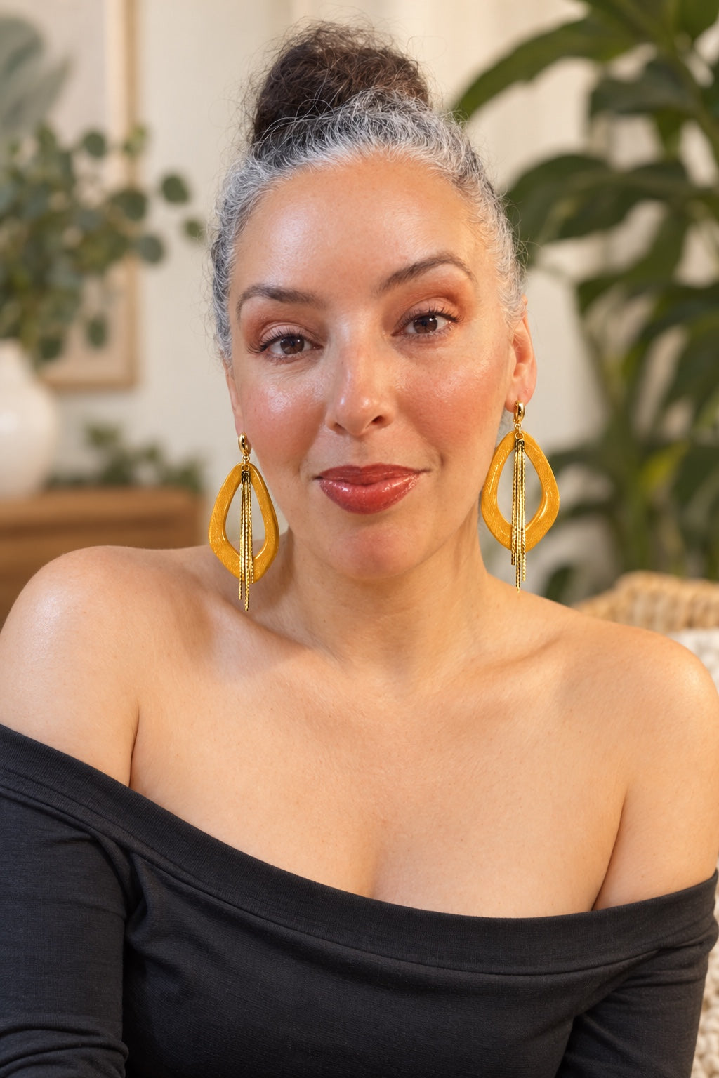 Soraya - Extra-Large Shimmer Tassel Earrings