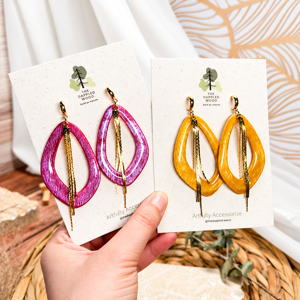 Soraya - Extra-Large Shimmer Tassel Earrings