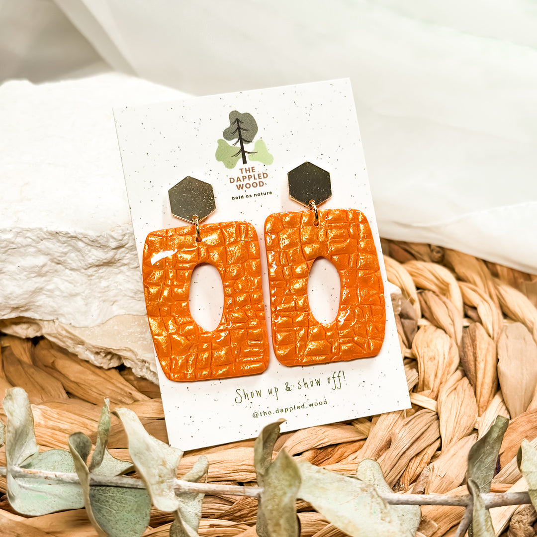 Luella – Alligator-Textured Statement Earrings