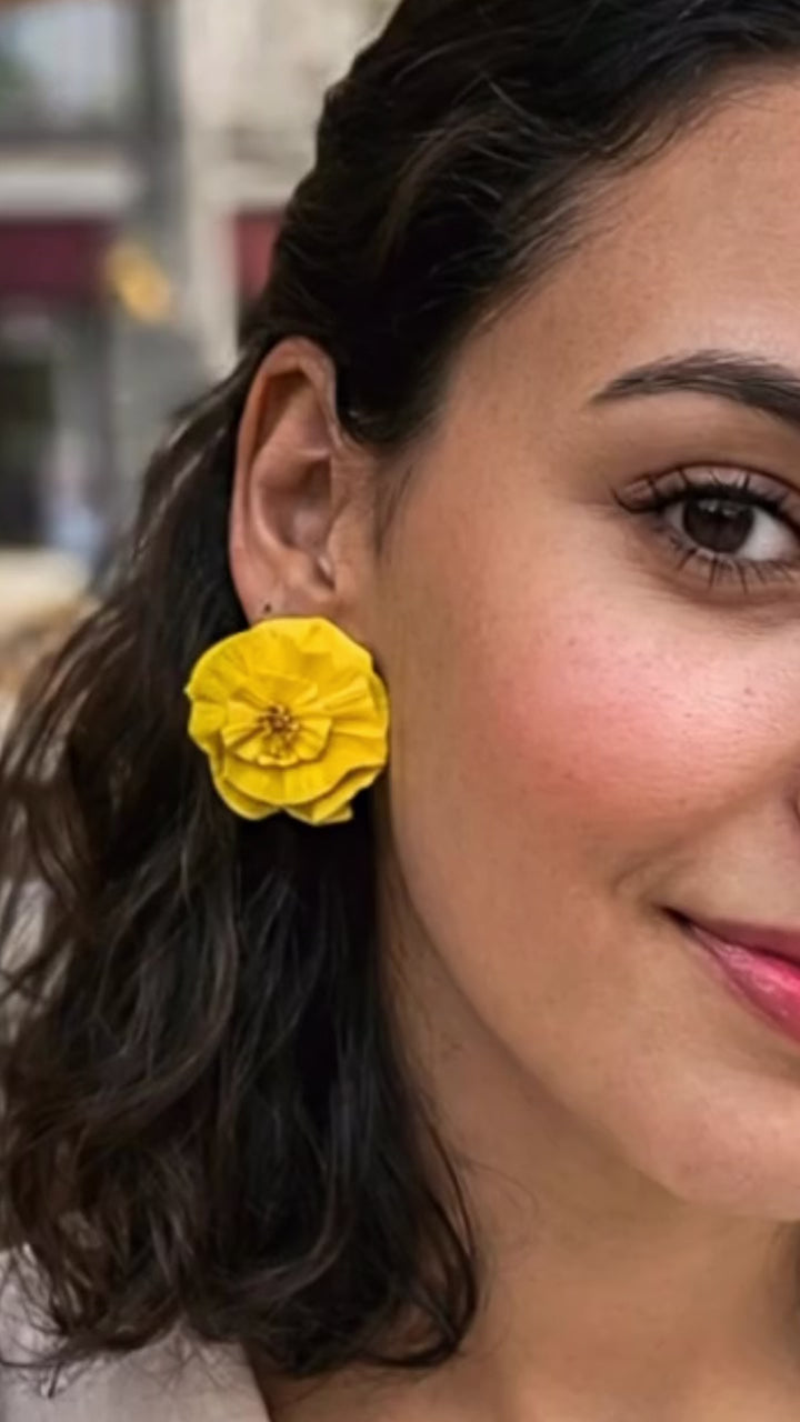 Luisa - Circular Floral Statement Studs