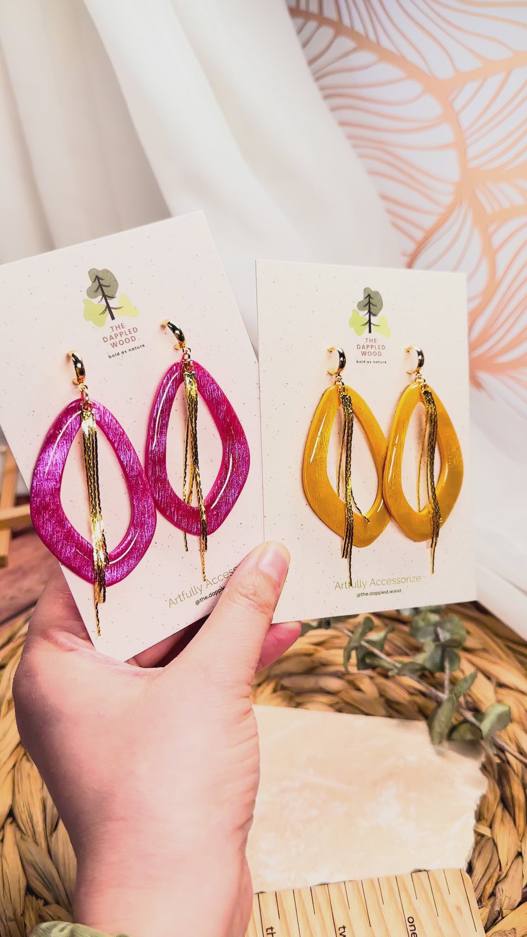 Soraya - Extra-Large Shimmer Tassel Earrings