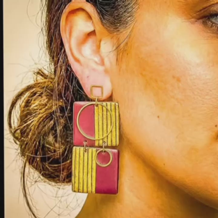 Loretta - Geometric Dangle Earrings