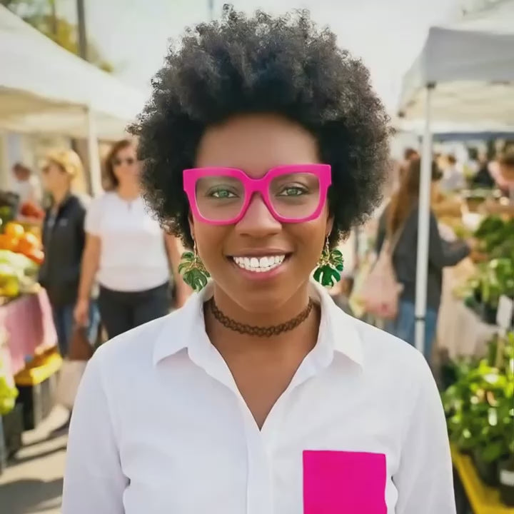 Maxine - Bold Monstera Leaf Earrings