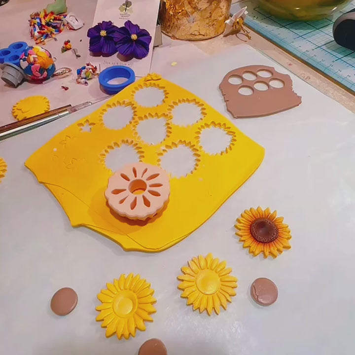 Clara - Handmade Sunflower Earrings