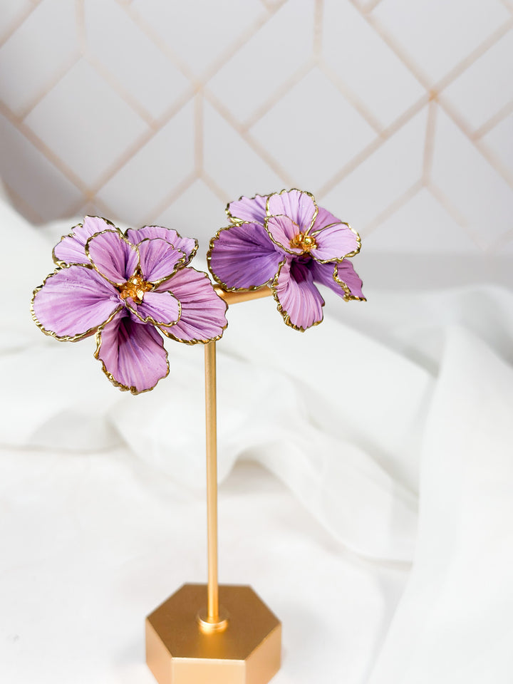 Additional view of Blossom Handsculpted Flower Statement Stud Earrings.