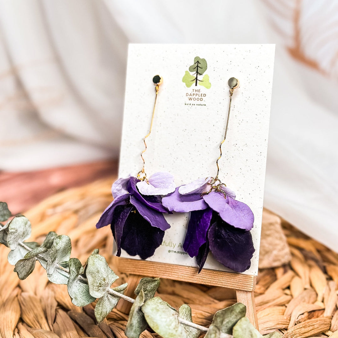 Additional view of Delilah - Multi-Color Long Petal Drop Earrings.
