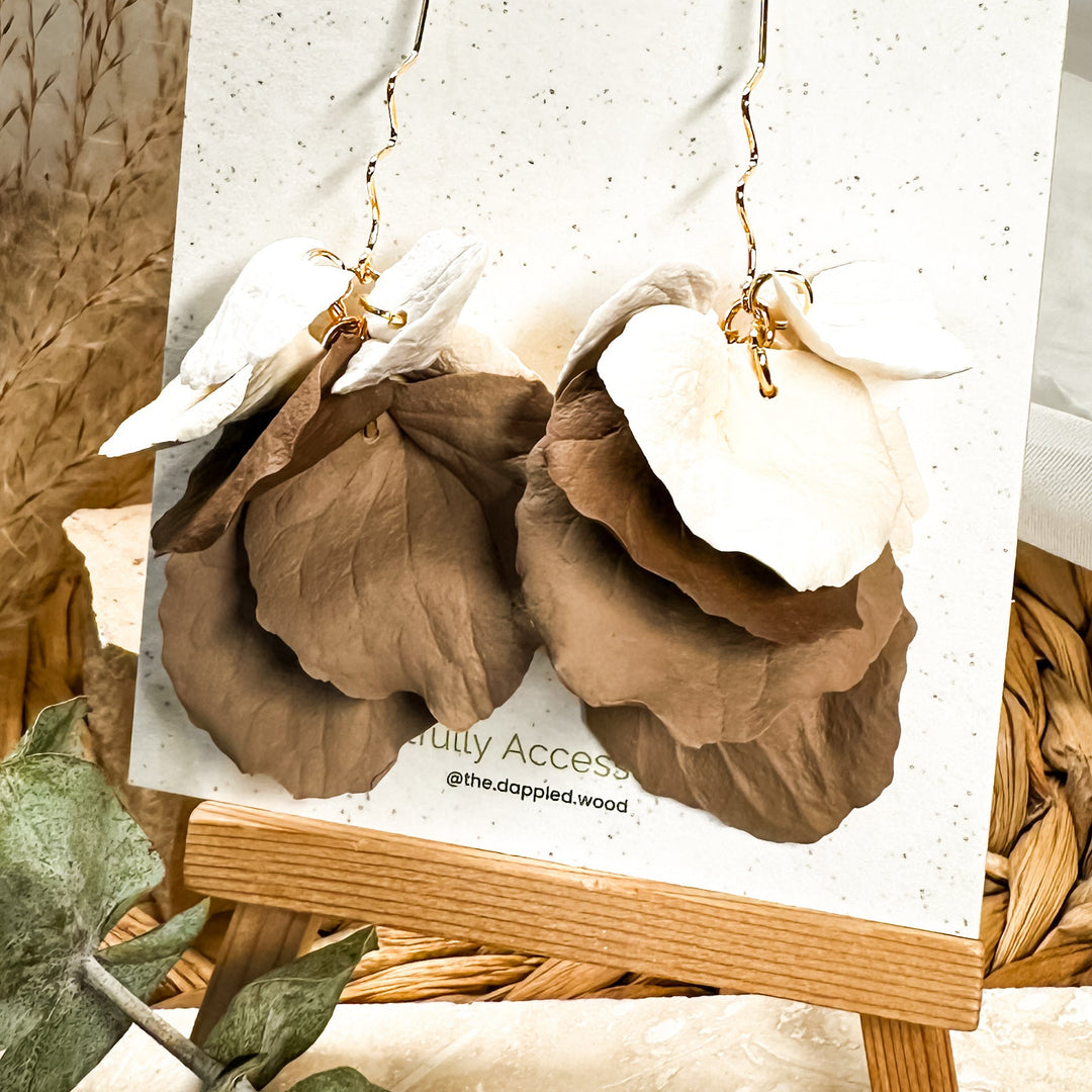 Additional view of Delilah - Multi-Color Long Petal Drop Earrings.