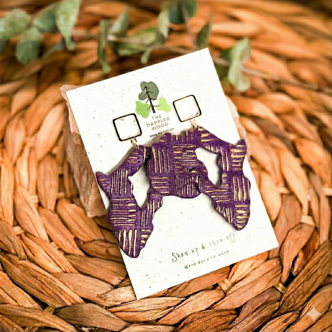 Additional view of Makena - Gold Africa Earrings.