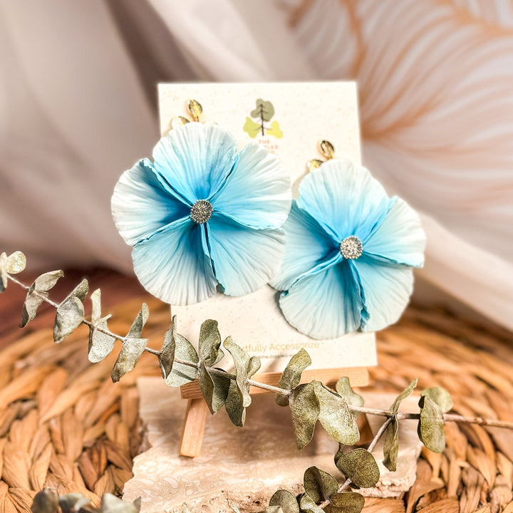 Additional view of Sabine Wholesale - Extra Large Flower Statement Earrings.