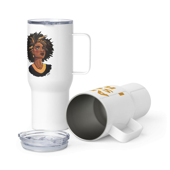 Additional view of And Still I Rise - Travel Mug with a Handle.